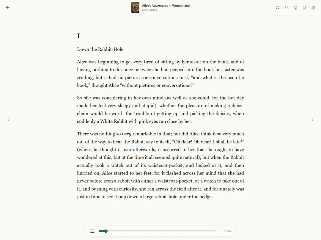 The reader: A comfortable reading experience built in.
