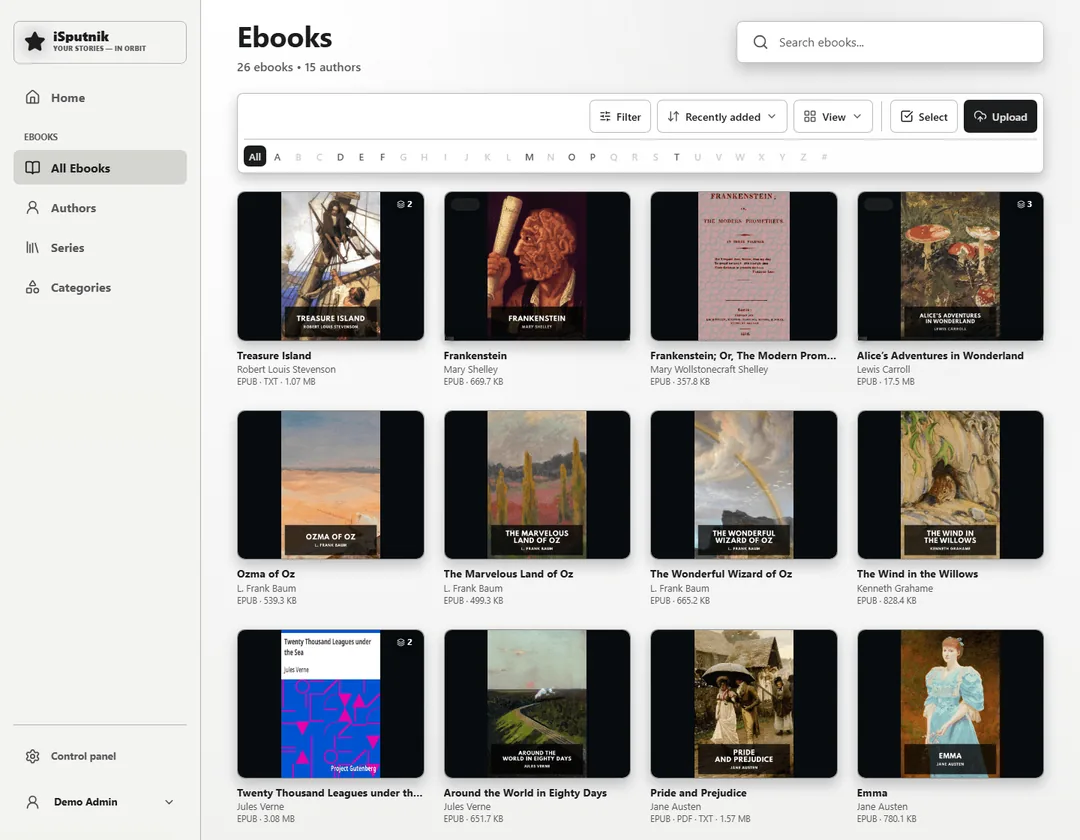 Ebooks: Your ebook collection on one shelf.